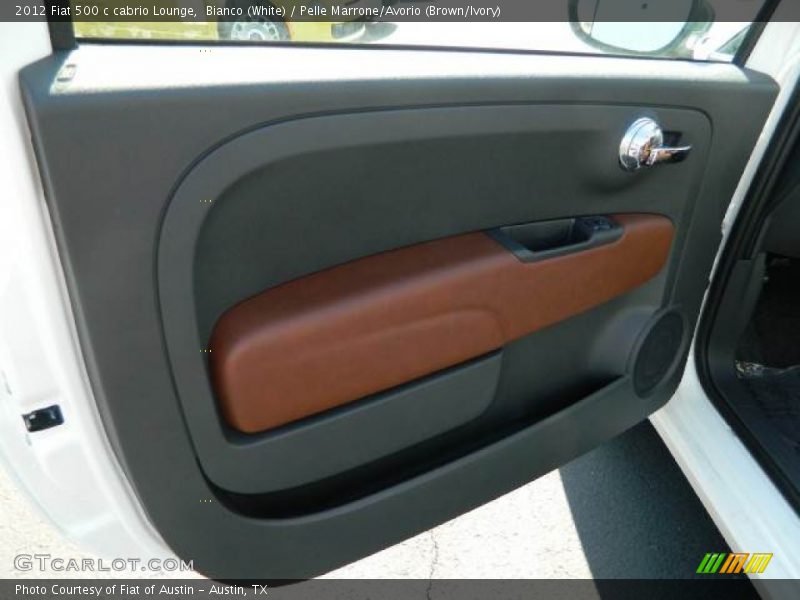 Bianco (White) / Pelle Marrone/Avorio (Brown/Ivory) 2012 Fiat 500 c cabrio Lounge