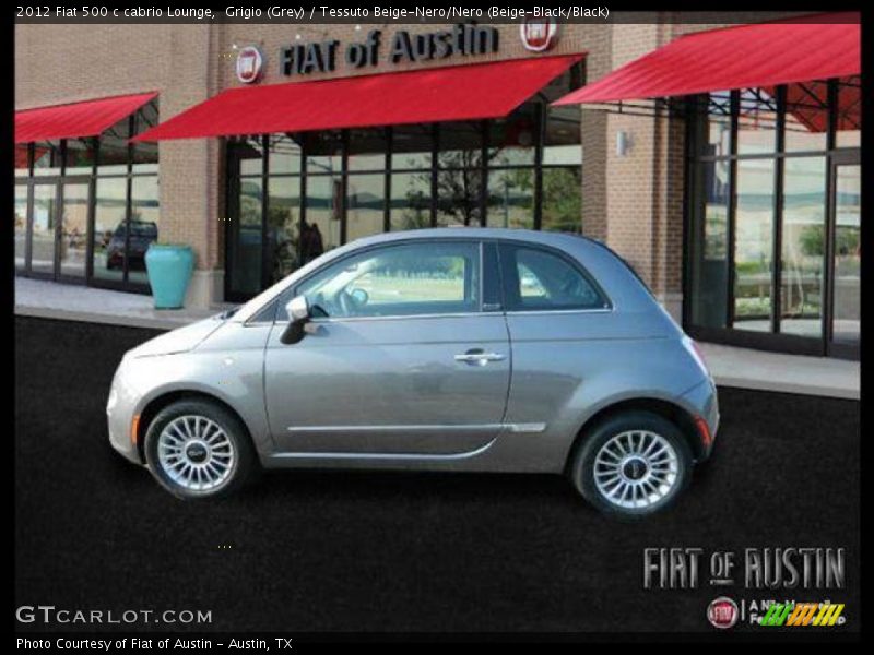 Grigio (Grey) / Tessuto Beige-Nero/Nero (Beige-Black/Black) 2012 Fiat 500 c cabrio Lounge