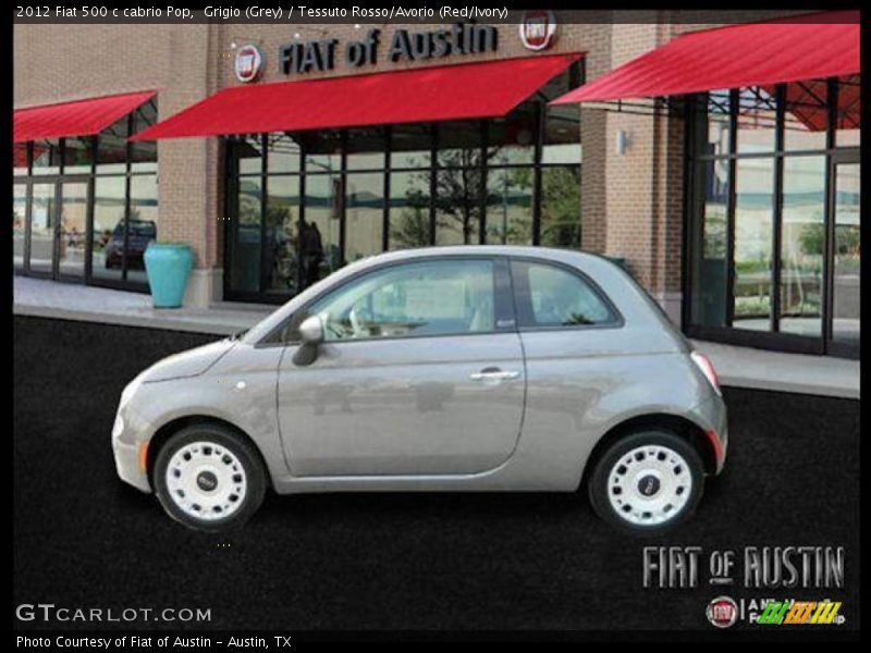 Grigio (Grey) / Tessuto Rosso/Avorio (Red/Ivory) 2012 Fiat 500 c cabrio Pop