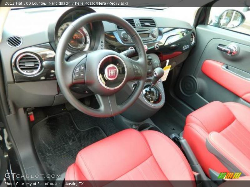 Nero (Black) / Pelle Rosso/Nera (Red/Black) 2012 Fiat 500 Lounge