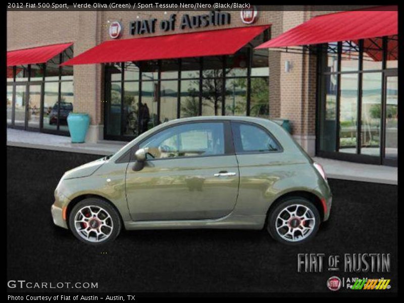 Verde Oliva (Green) / Sport Tessuto Nero/Nero (Black/Black) 2012 Fiat 500 Sport