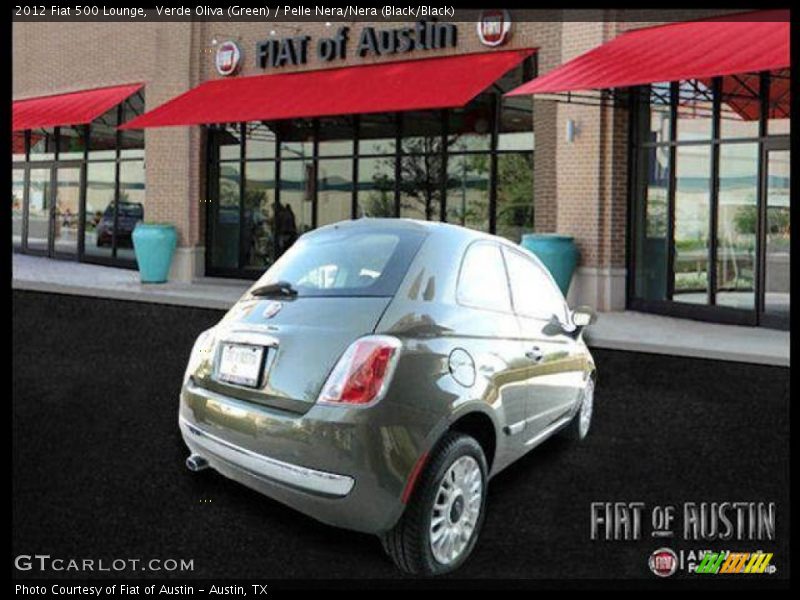 Verde Oliva (Green) / Pelle Nera/Nera (Black/Black) 2012 Fiat 500 Lounge