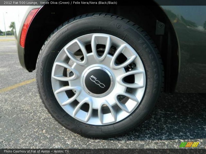 Verde Oliva (Green) / Pelle Nera/Nera (Black/Black) 2012 Fiat 500 Lounge