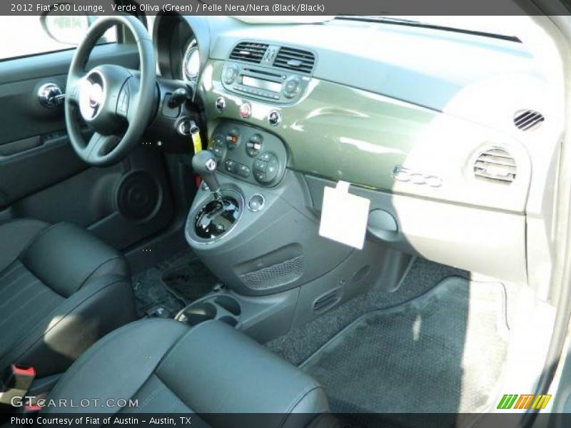 Verde Oliva (Green) / Pelle Nera/Nera (Black/Black) 2012 Fiat 500 Lounge