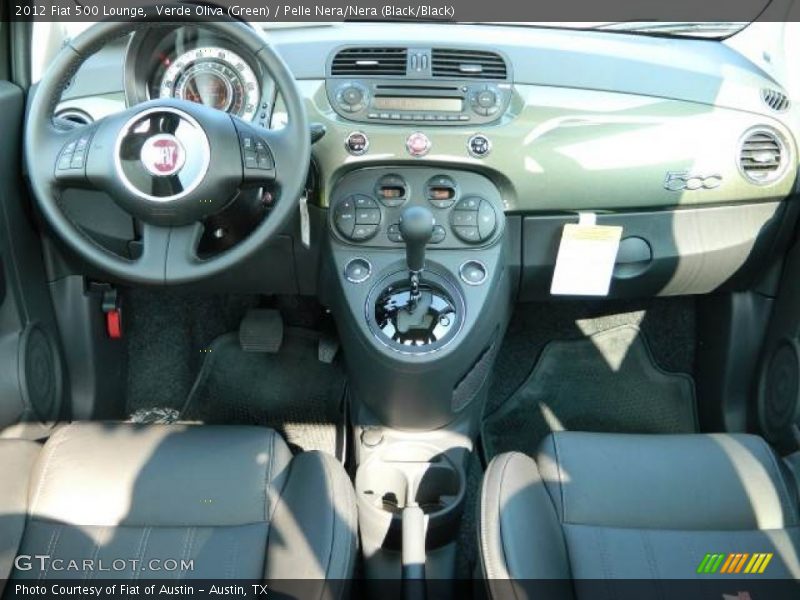Verde Oliva (Green) / Pelle Nera/Nera (Black/Black) 2012 Fiat 500 Lounge