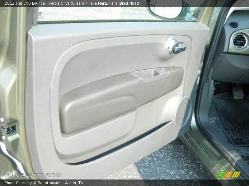 Verde Oliva (Green) / Pelle Nera/Nera (Black/Black) 2012 Fiat 500 Lounge