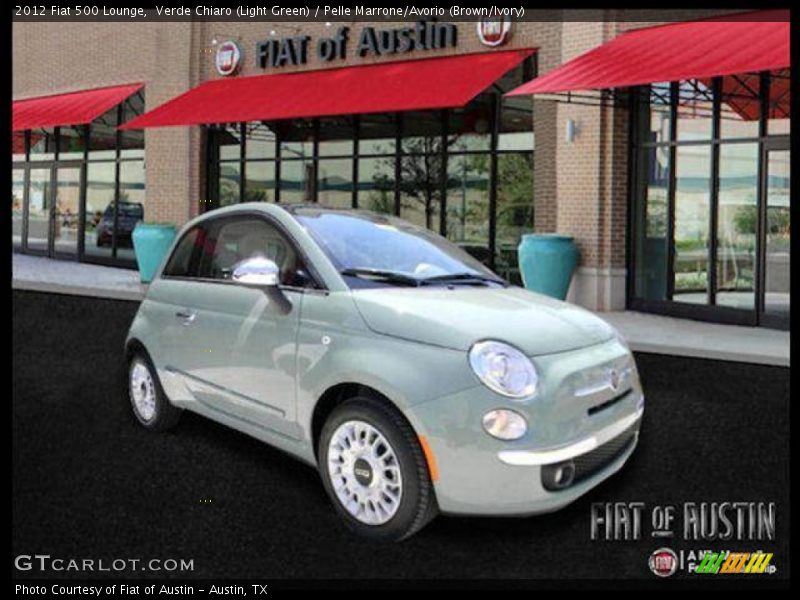 Verde Chiaro (Light Green) / Pelle Marrone/Avorio (Brown/Ivory) 2012 Fiat 500 Lounge