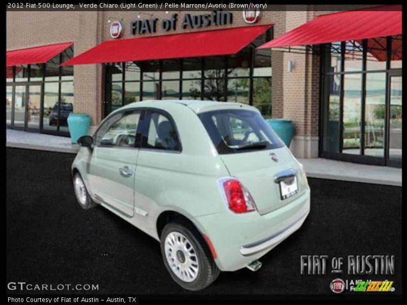 Verde Chiaro (Light Green) / Pelle Marrone/Avorio (Brown/Ivory) 2012 Fiat 500 Lounge