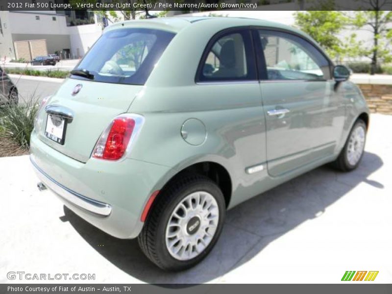 Verde Chiaro (Light Green) / Pelle Marrone/Avorio (Brown/Ivory) 2012 Fiat 500 Lounge