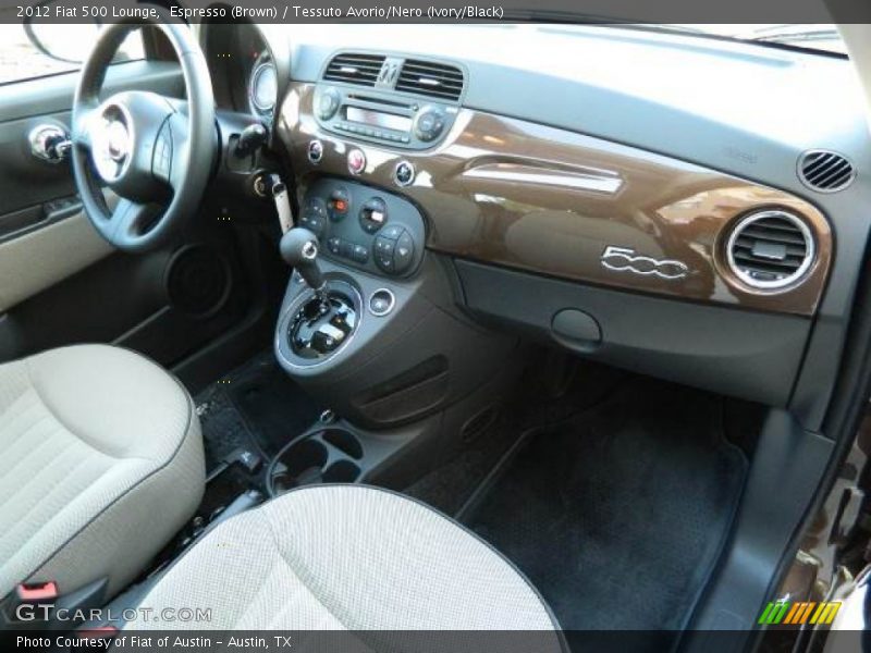 Espresso (Brown) / Tessuto Avorio/Nero (Ivory/Black) 2012 Fiat 500 Lounge