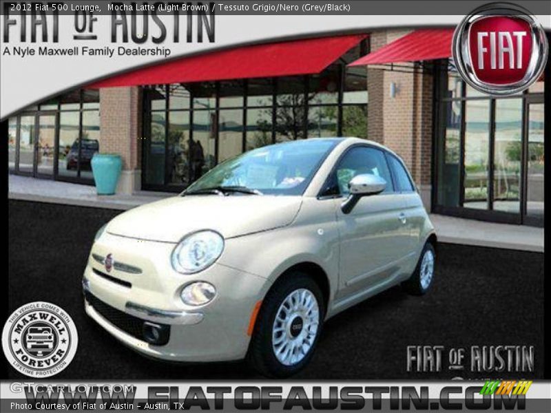 Mocha Latte (Light Brown) / Tessuto Grigio/Nero (Grey/Black) 2012 Fiat 500 Lounge