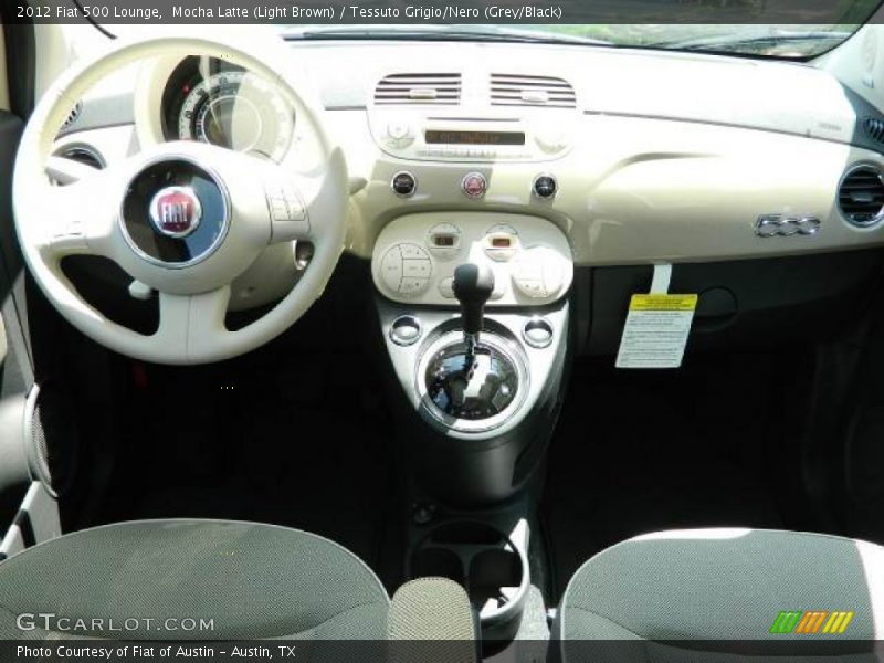 Mocha Latte (Light Brown) / Tessuto Grigio/Nero (Grey/Black) 2012 Fiat 500 Lounge