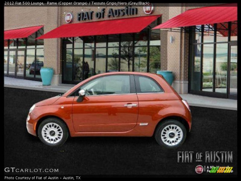 Rame (Copper Orange) / Tessuto Grigio/Nero (Grey/Black) 2012 Fiat 500 Lounge