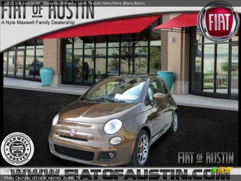 Espresso (Brown) / Sport Tessuto Nero/Nero (Black/Black) 2012 Fiat 500 Sport
