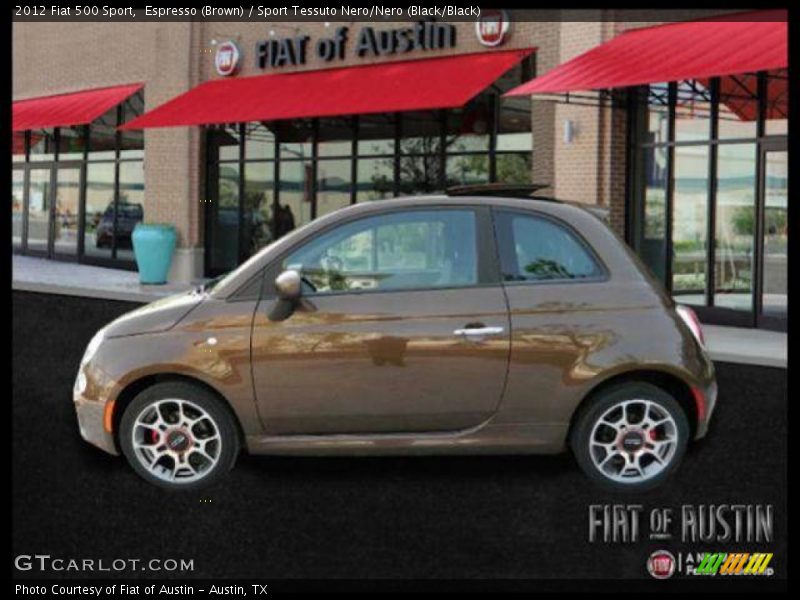 Espresso (Brown) / Sport Tessuto Nero/Nero (Black/Black) 2012 Fiat 500 Sport