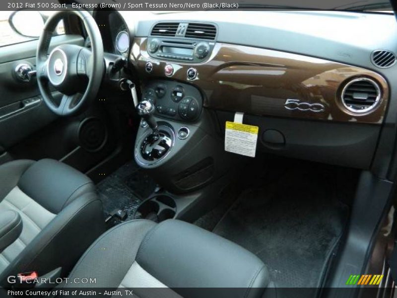 Espresso (Brown) / Sport Tessuto Nero/Nero (Black/Black) 2012 Fiat 500 Sport