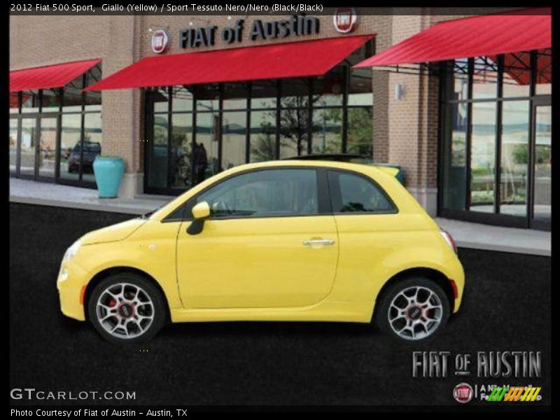 Giallo (Yellow) / Sport Tessuto Nero/Nero (Black/Black) 2012 Fiat 500 Sport