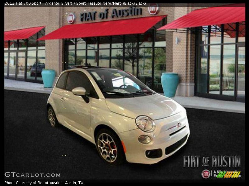 Argento (Silver) / Sport Tessuto Nero/Nero (Black/Black) 2012 Fiat 500 Sport