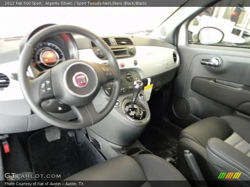 Argento (Silver) / Sport Tessuto Nero/Nero (Black/Black) 2012 Fiat 500 Sport