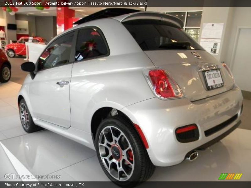 Argento (Silver) / Sport Tessuto Nero/Nero (Black/Black) 2012 Fiat 500 Sport