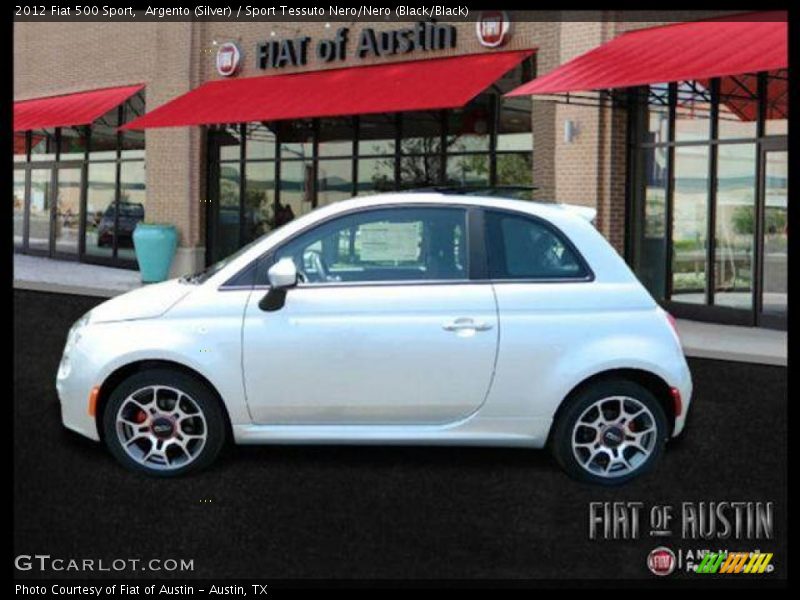 Argento (Silver) / Sport Tessuto Nero/Nero (Black/Black) 2012 Fiat 500 Sport