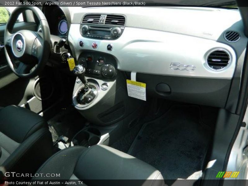 Argento (Silver) / Sport Tessuto Nero/Nero (Black/Black) 2012 Fiat 500 Sport