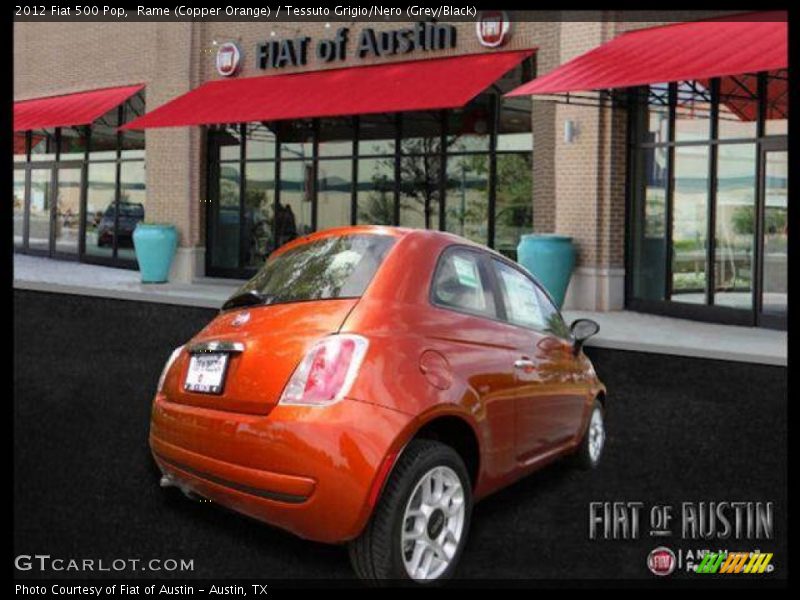 Rame (Copper Orange) / Tessuto Grigio/Nero (Grey/Black) 2012 Fiat 500 Pop