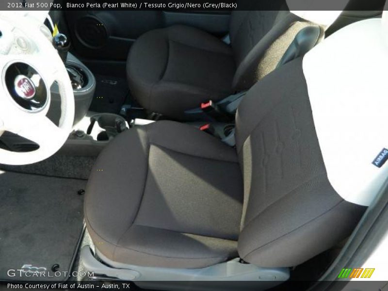 Bianco Perla (Pearl White) / Tessuto Grigio/Nero (Grey/Black) 2012 Fiat 500 Pop