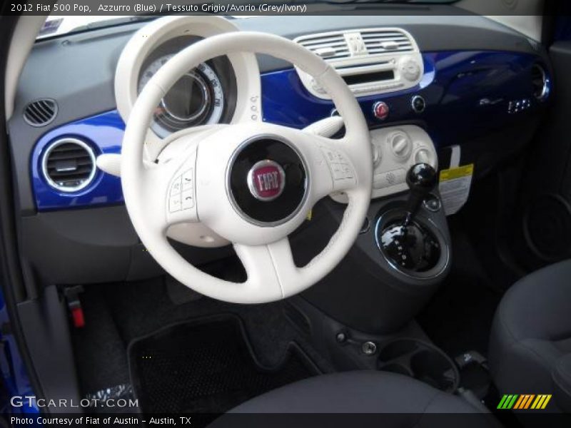 Azzurro (Blue) / Tessuto Grigio/Avorio (Grey/Ivory) 2012 Fiat 500 Pop