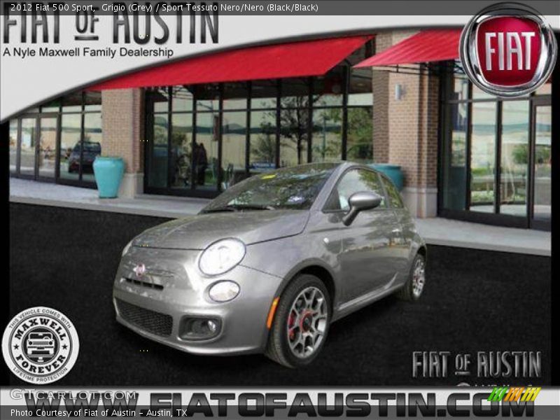 Grigio (Grey) / Sport Tessuto Nero/Nero (Black/Black) 2012 Fiat 500 Sport