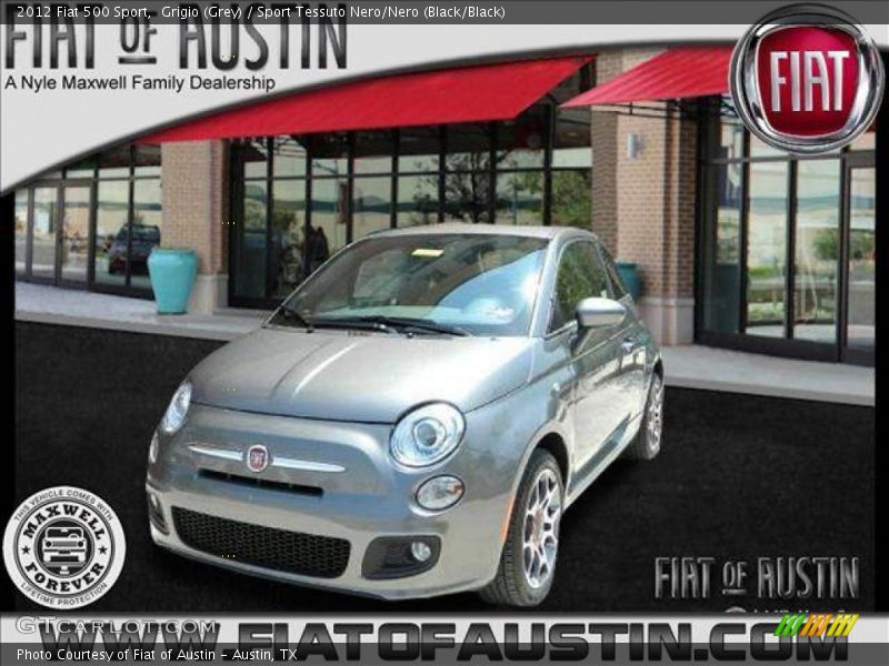 Grigio (Grey) / Sport Tessuto Nero/Nero (Black/Black) 2012 Fiat 500 Sport