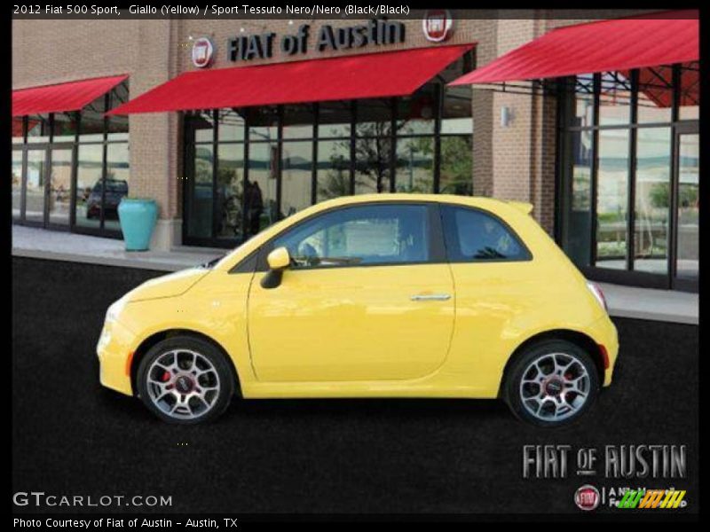 Giallo (Yellow) / Sport Tessuto Nero/Nero (Black/Black) 2012 Fiat 500 Sport