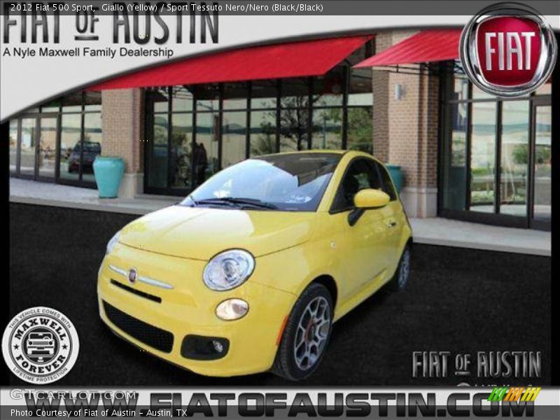 Giallo (Yellow) / Sport Tessuto Nero/Nero (Black/Black) 2012 Fiat 500 Sport