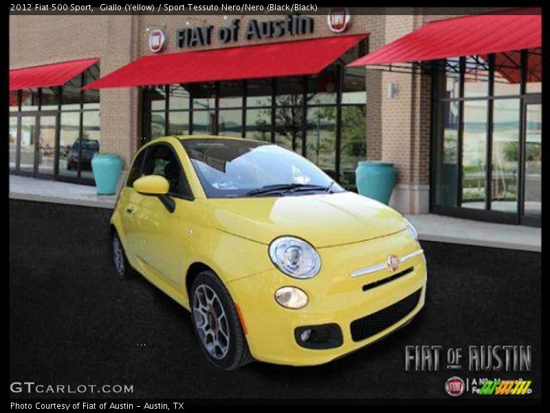 Giallo (Yellow) / Sport Tessuto Nero/Nero (Black/Black) 2012 Fiat 500 Sport