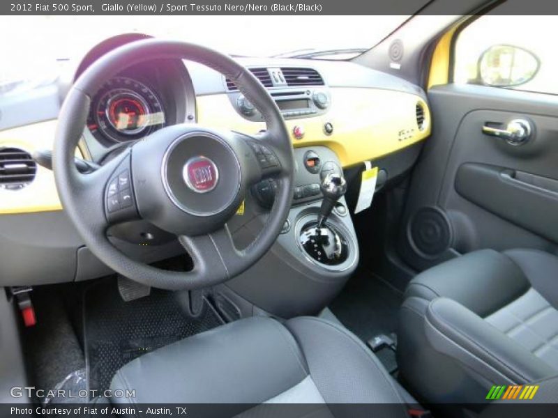 Giallo (Yellow) / Sport Tessuto Nero/Nero (Black/Black) 2012 Fiat 500 Sport