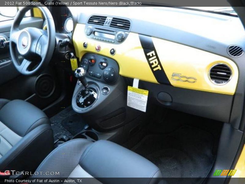 Giallo (Yellow) / Sport Tessuto Nero/Nero (Black/Black) 2012 Fiat 500 Sport