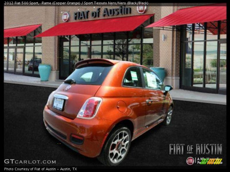Rame (Copper Orange) / Sport Tessuto Nero/Nero (Black/Black) 2012 Fiat 500 Sport