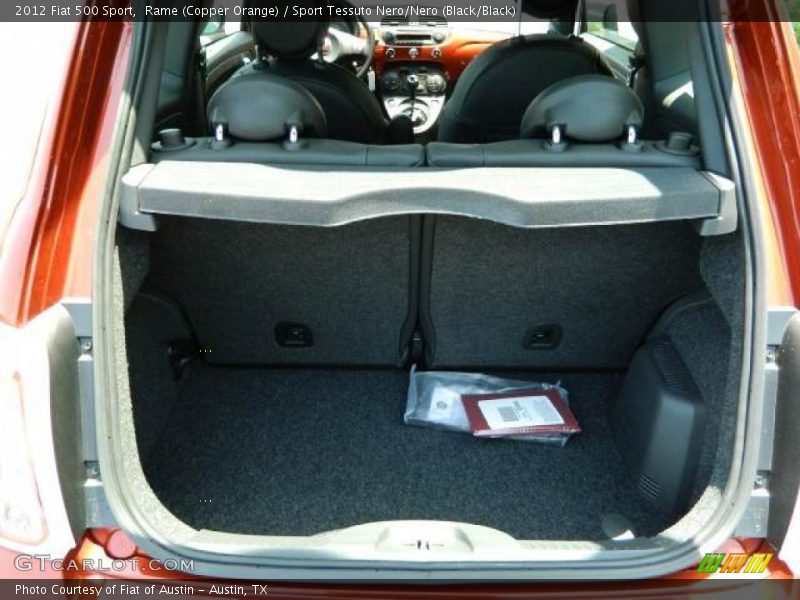 Rame (Copper Orange) / Sport Tessuto Nero/Nero (Black/Black) 2012 Fiat 500 Sport