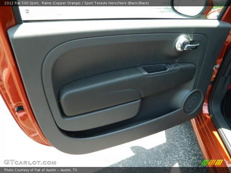 Rame (Copper Orange) / Sport Tessuto Nero/Nero (Black/Black) 2012 Fiat 500 Sport