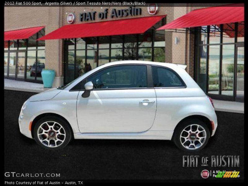 Argento (Silver) / Sport Tessuto Nero/Nero (Black/Black) 2012 Fiat 500 Sport