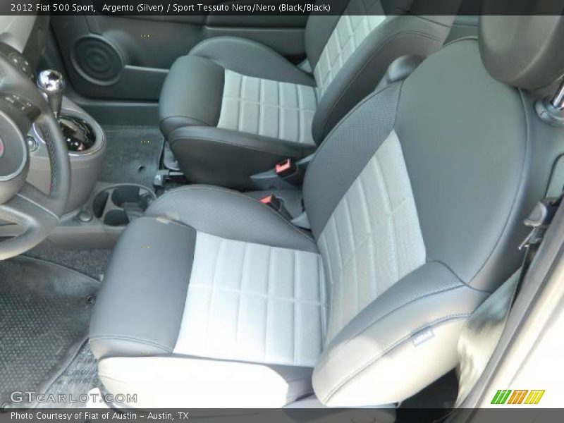 Argento (Silver) / Sport Tessuto Nero/Nero (Black/Black) 2012 Fiat 500 Sport