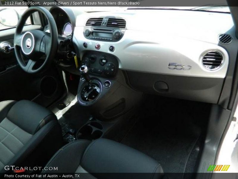 Argento (Silver) / Sport Tessuto Nero/Nero (Black/Black) 2012 Fiat 500 Sport