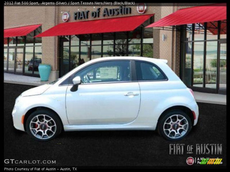 Argento (Silver) / Sport Tessuto Nero/Nero (Black/Black) 2012 Fiat 500 Sport