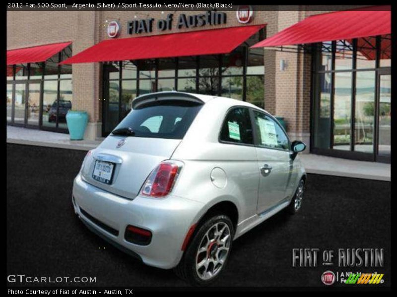 Argento (Silver) / Sport Tessuto Nero/Nero (Black/Black) 2012 Fiat 500 Sport