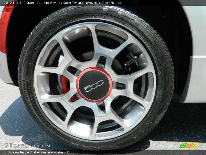 Argento (Silver) / Sport Tessuto Nero/Nero (Black/Black) 2012 Fiat 500 Sport