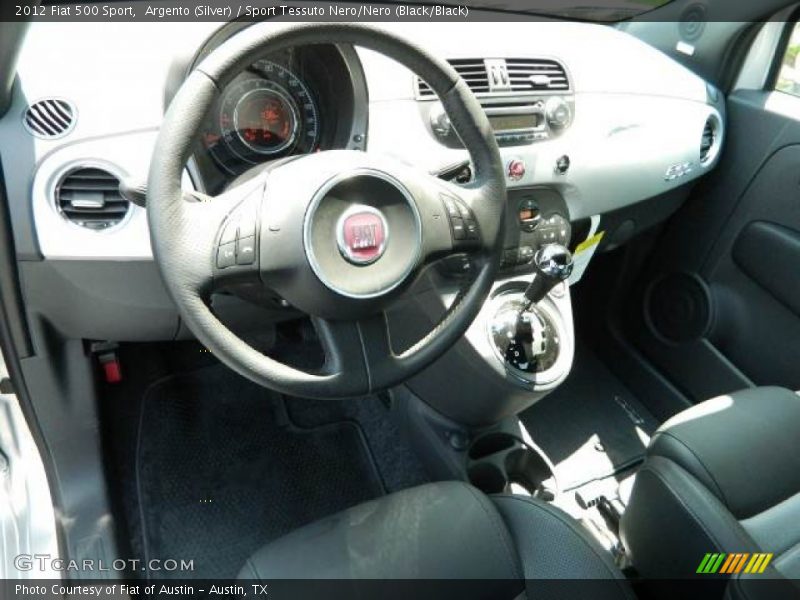 Argento (Silver) / Sport Tessuto Nero/Nero (Black/Black) 2012 Fiat 500 Sport