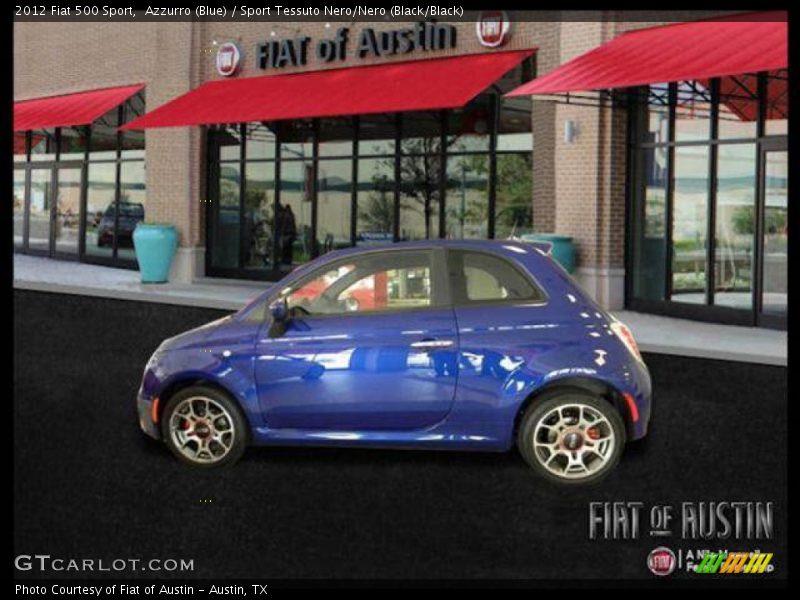 Azzurro (Blue) / Sport Tessuto Nero/Nero (Black/Black) 2012 Fiat 500 Sport