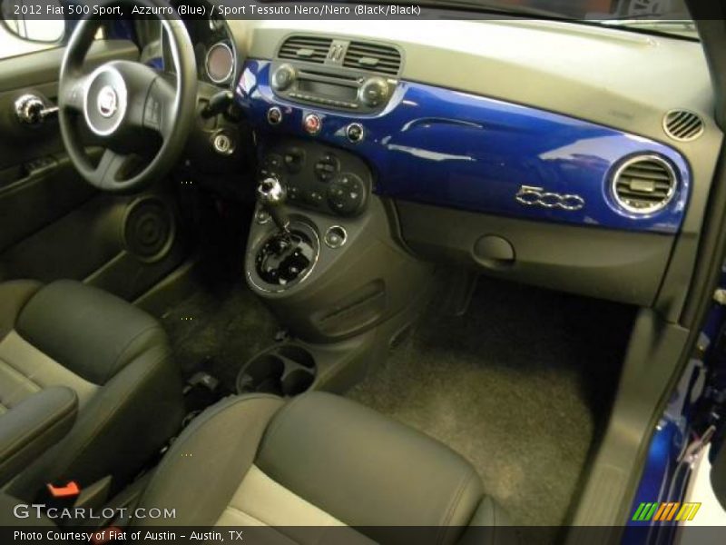 Azzurro (Blue) / Sport Tessuto Nero/Nero (Black/Black) 2012 Fiat 500 Sport