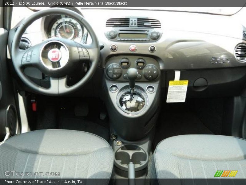 Grigio (Grey) / Pelle Nera/Nera (Black/Black) 2012 Fiat 500 Lounge