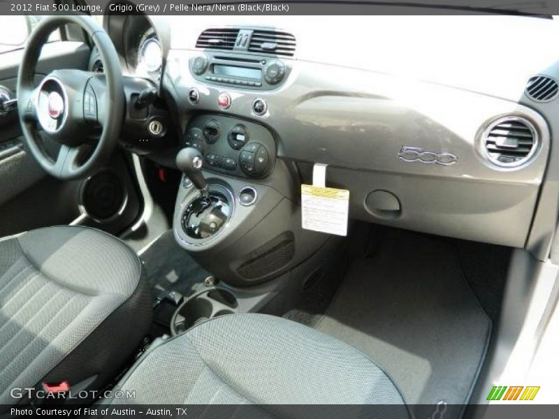 Grigio (Grey) / Pelle Nera/Nera (Black/Black) 2012 Fiat 500 Lounge